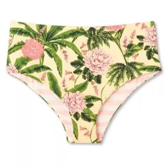 Agua Bendita x Target Peony Botanical Reversible High Waist Cheeky Bikini Bottom - Picture 9 of 9